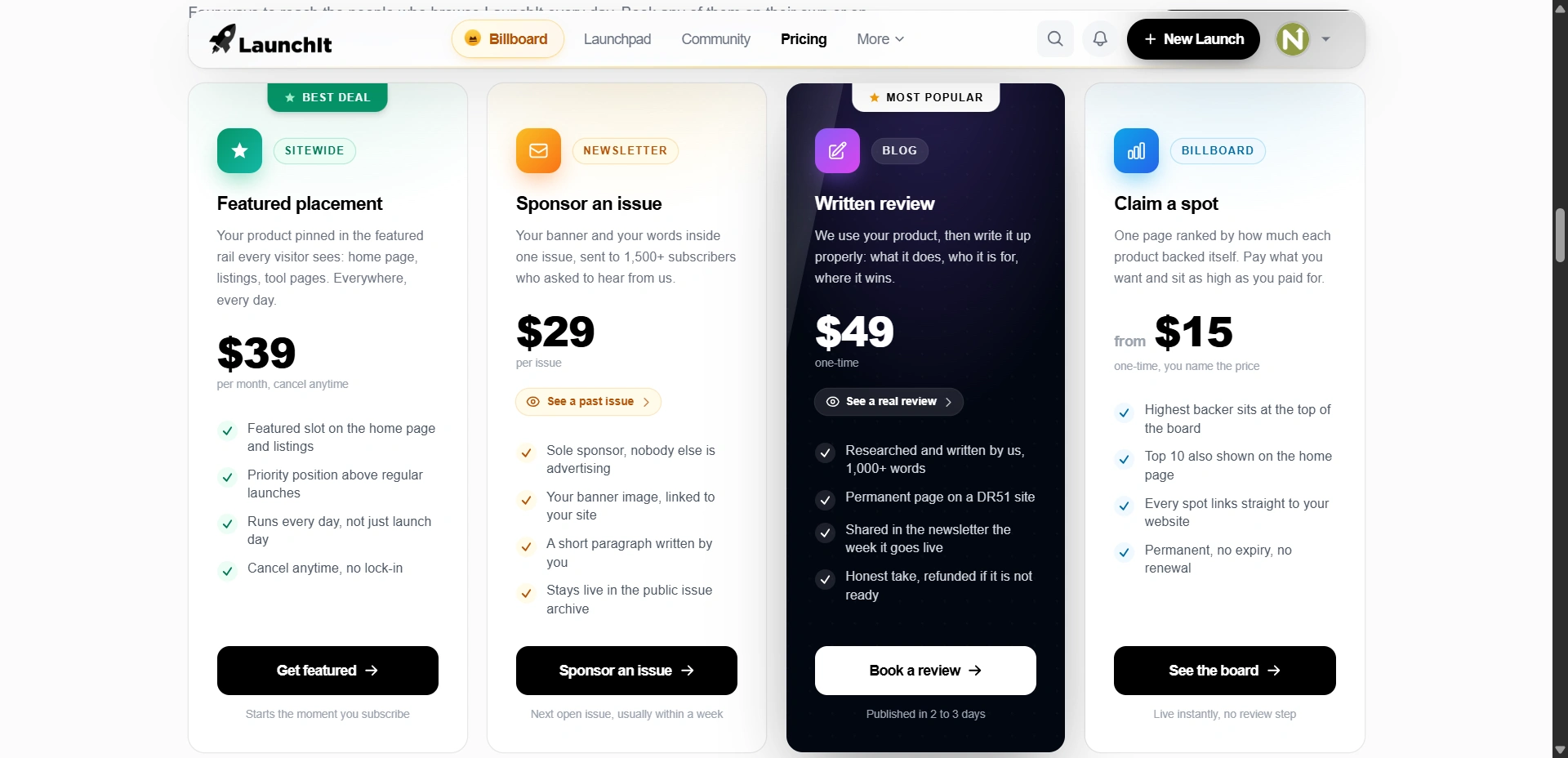 Launchit fast multiple offerings