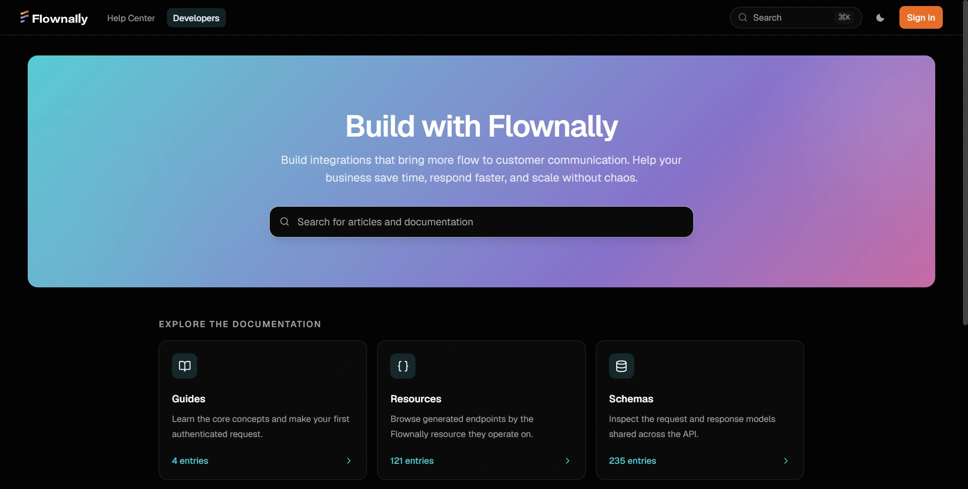 Flownally API documentation for customer communication integrations