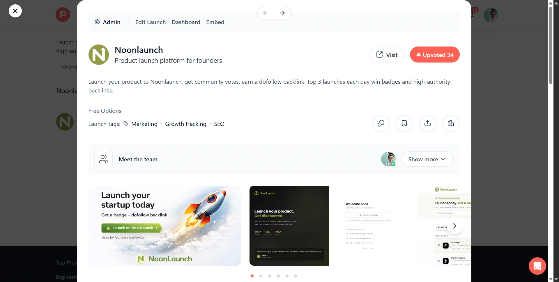 NoonLaunch Product Hunt
