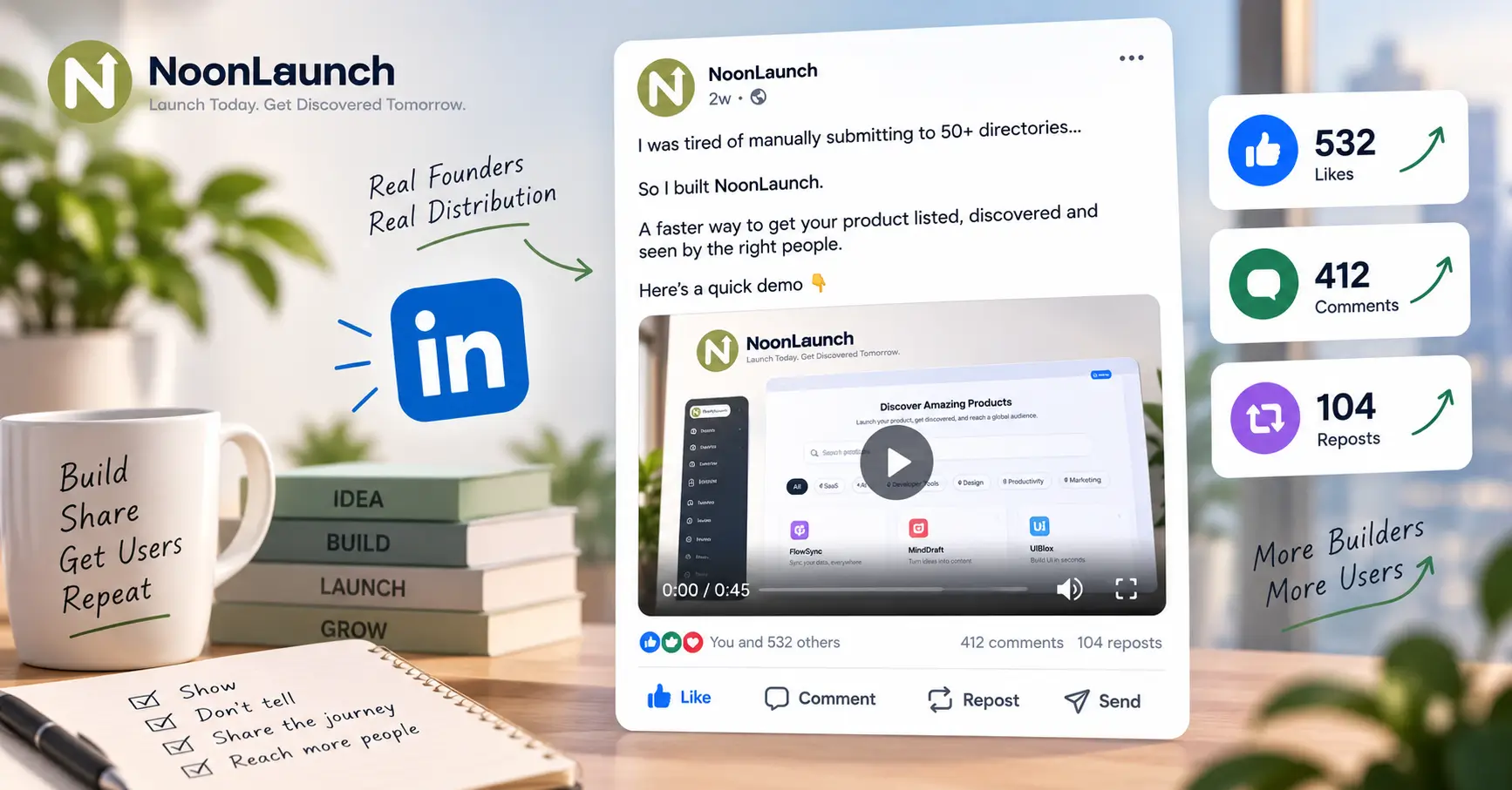 How launch post goes viral on LInkedIn