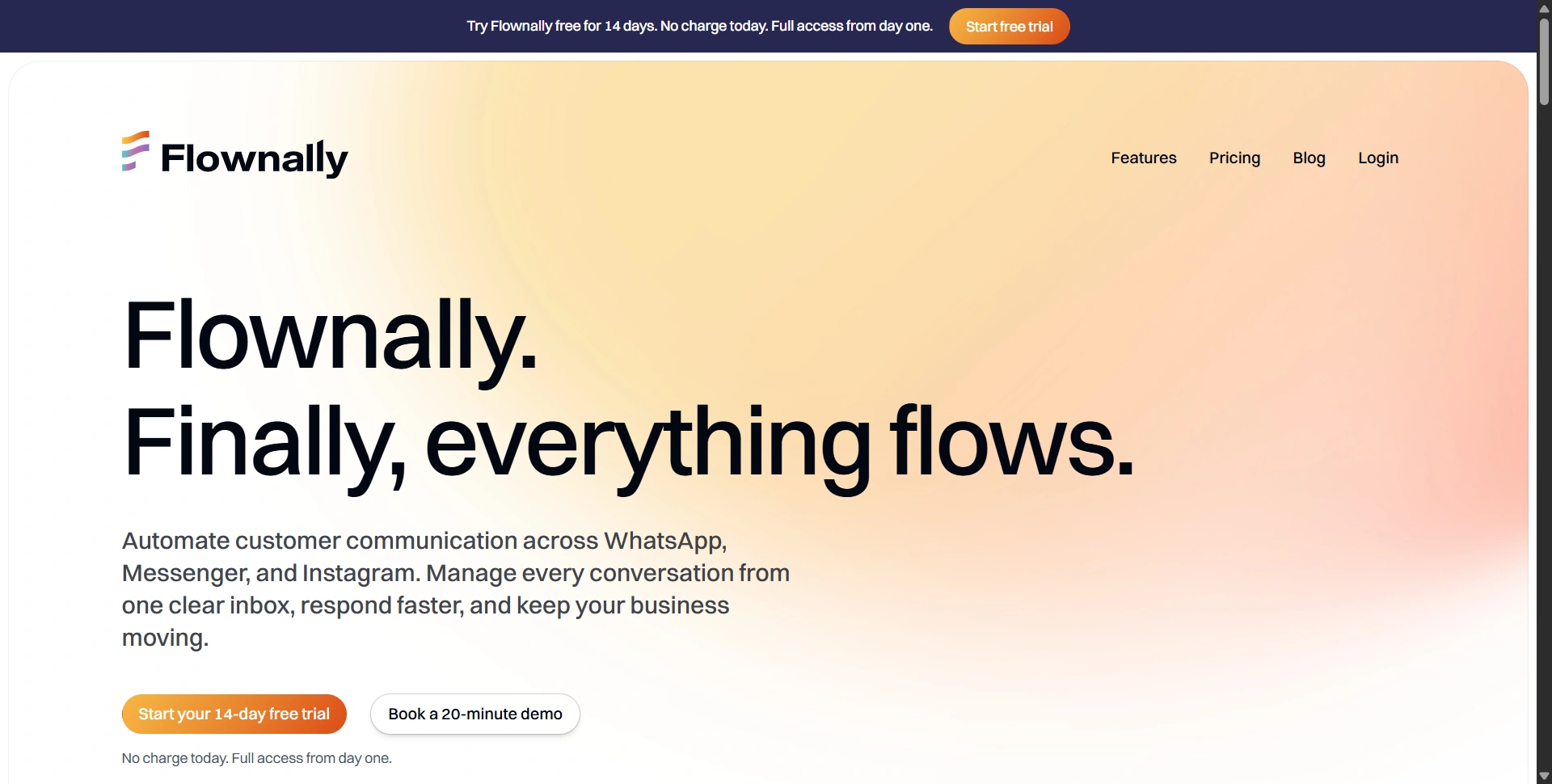 Flownally customer communication and messaging automation platform