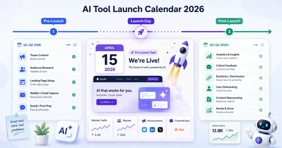 AI tool launch calendar