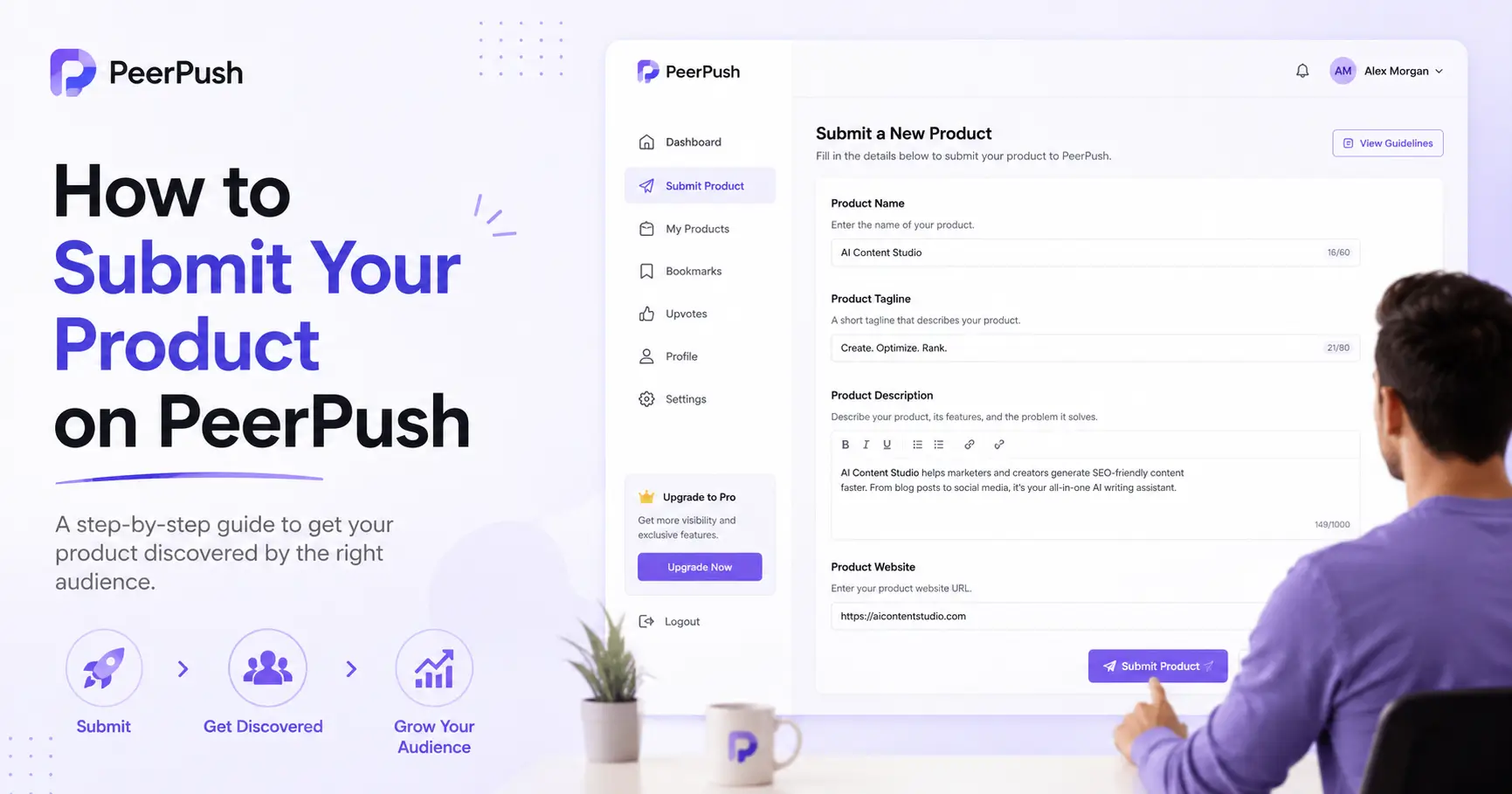 how to submit your product on peerpush
