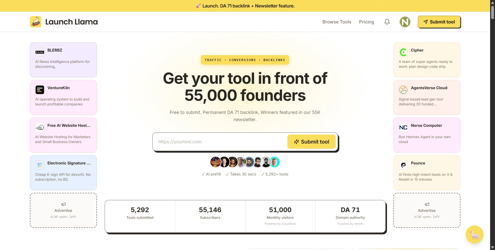 Launch Llama Homepage