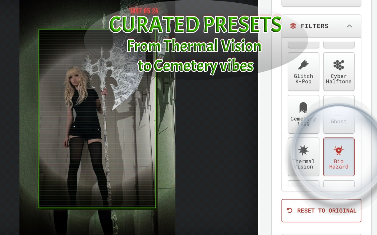 RawVamp: Dark Aesthetic Photo Editor & Y2K Grunge Filter screenshot 3