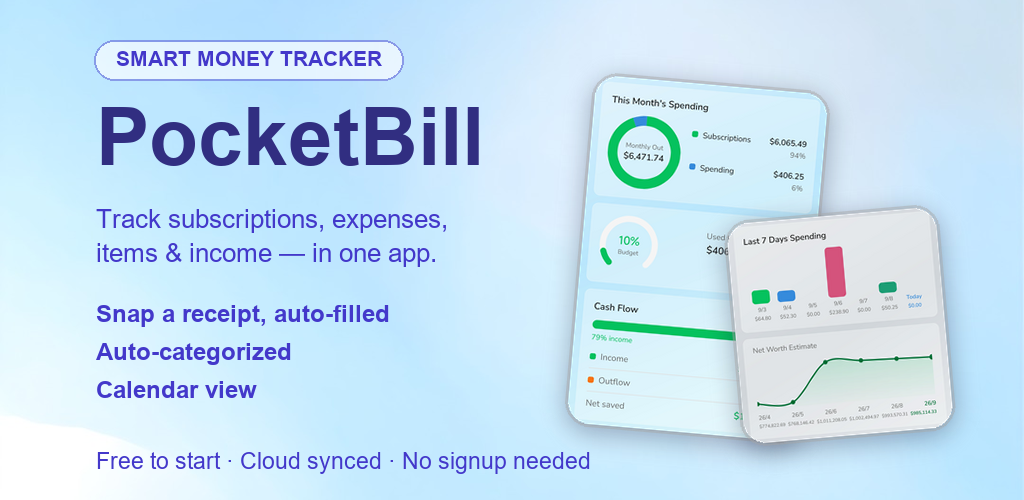 PocketBill screenshot 1