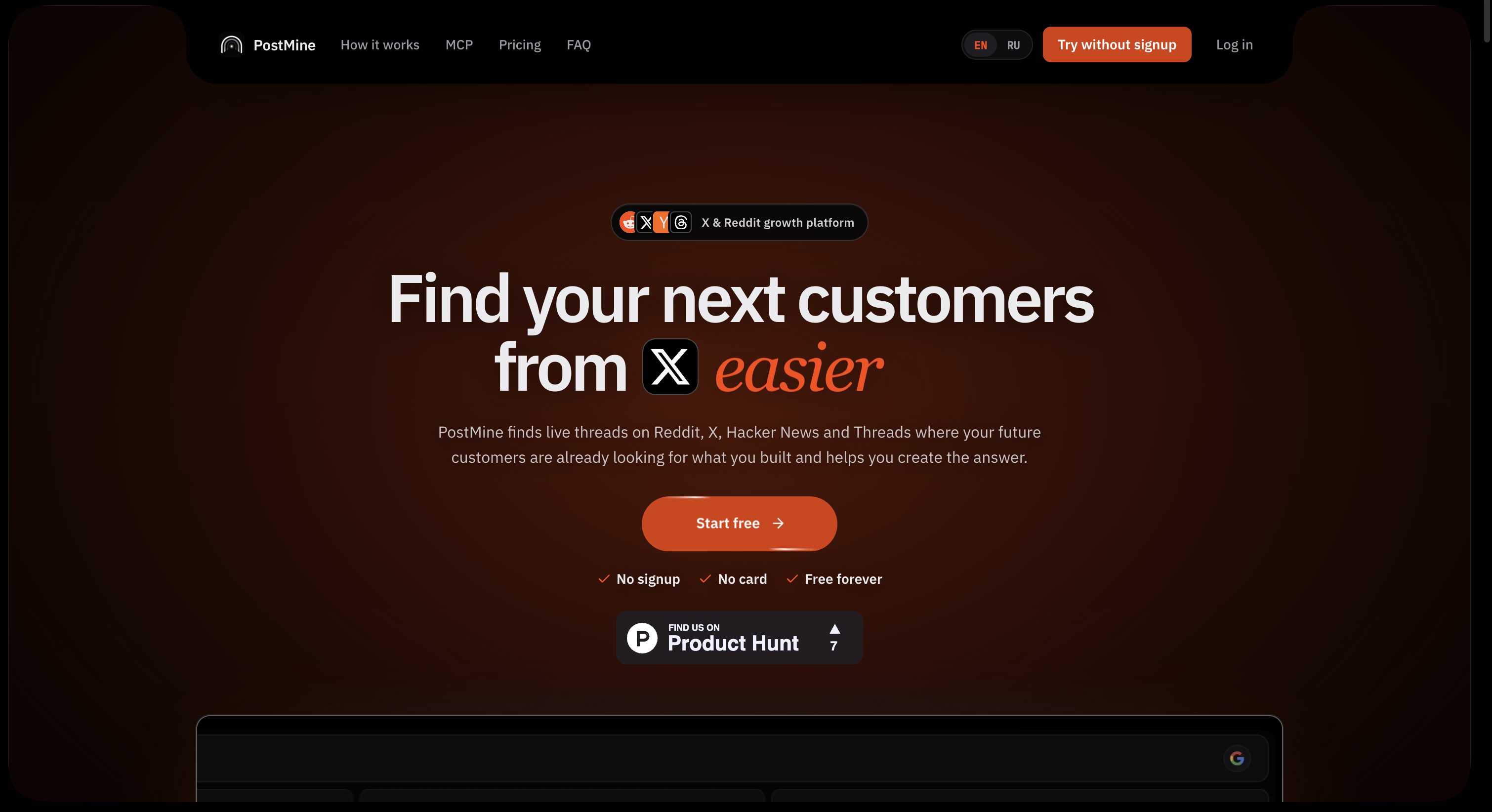 PostMine screenshot 1