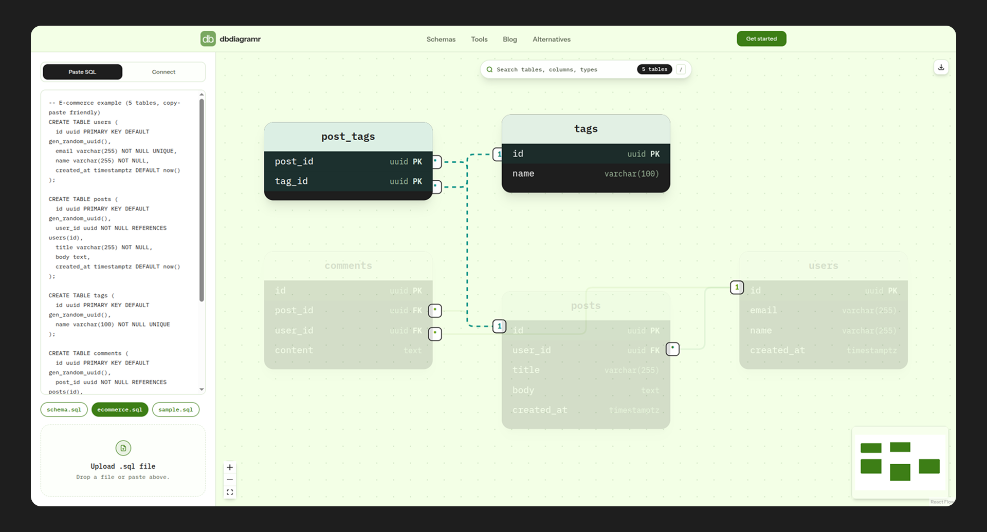 dbdiagramr screenshot 3