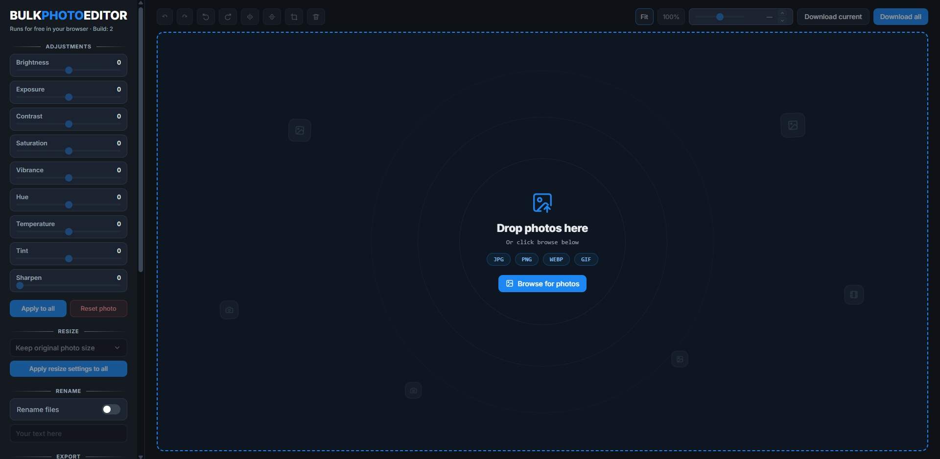 Bulk Photo Editor screenshot 1