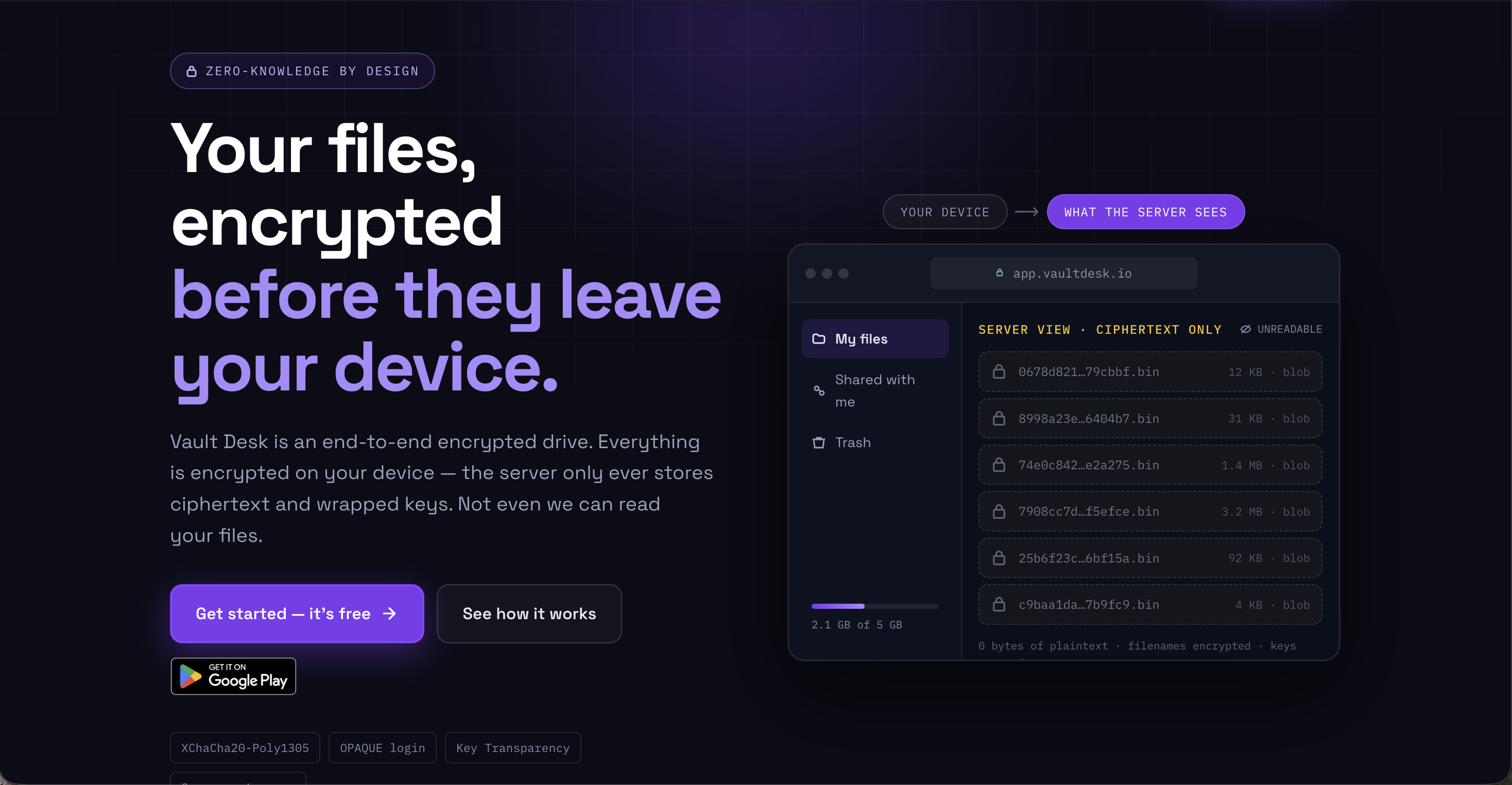 VaultDesk screenshot 1