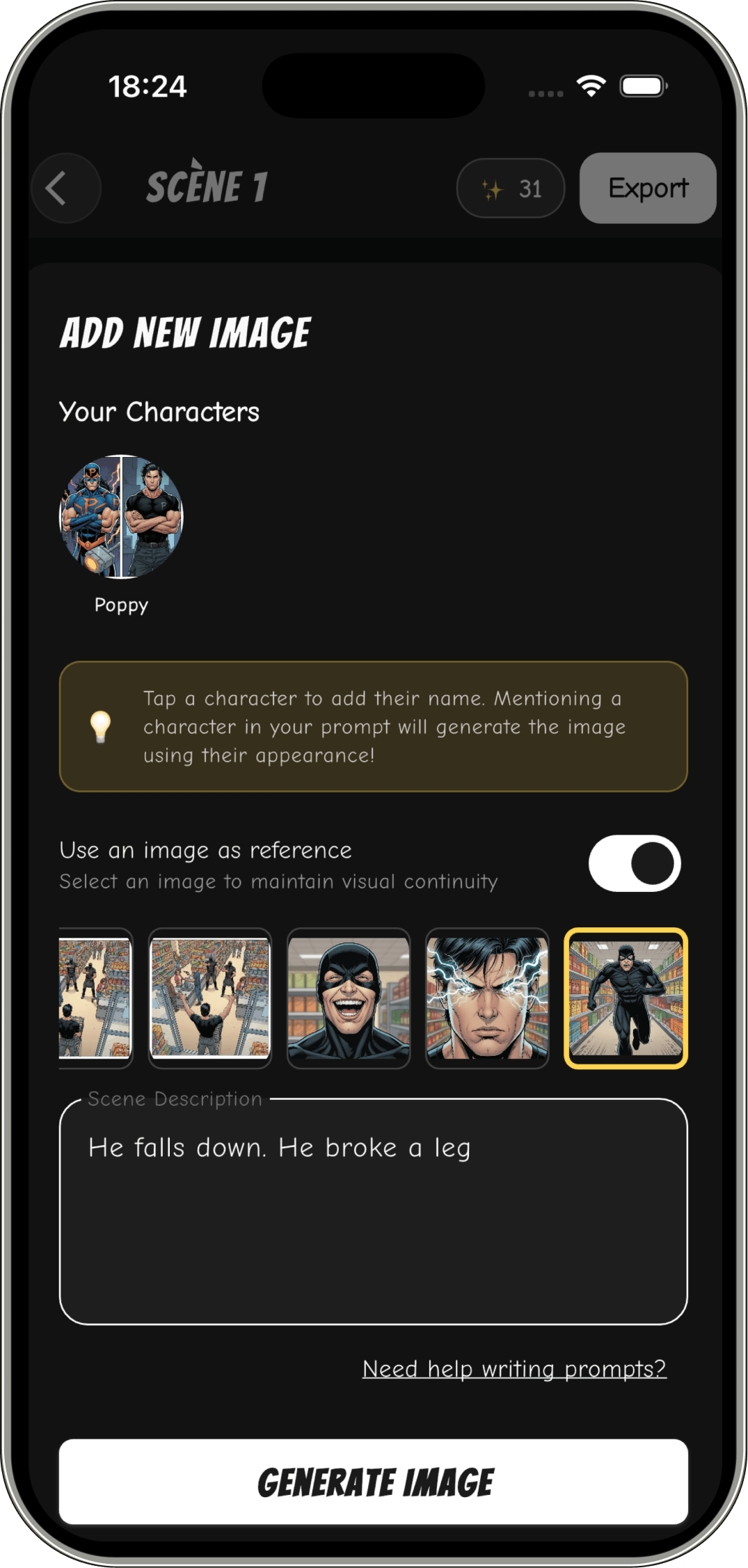 AI comic maker screenshot 2