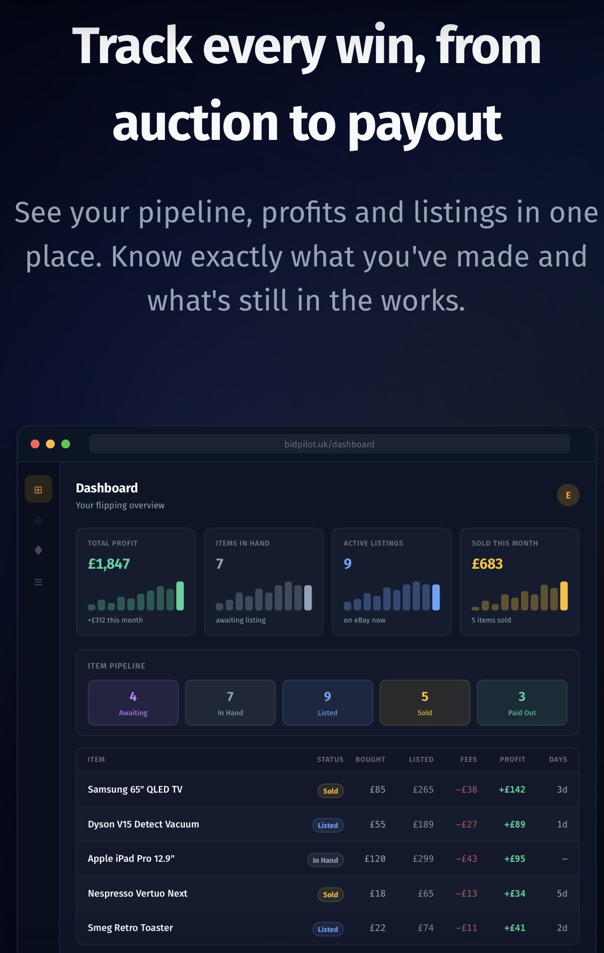 BidPilot screenshot 2