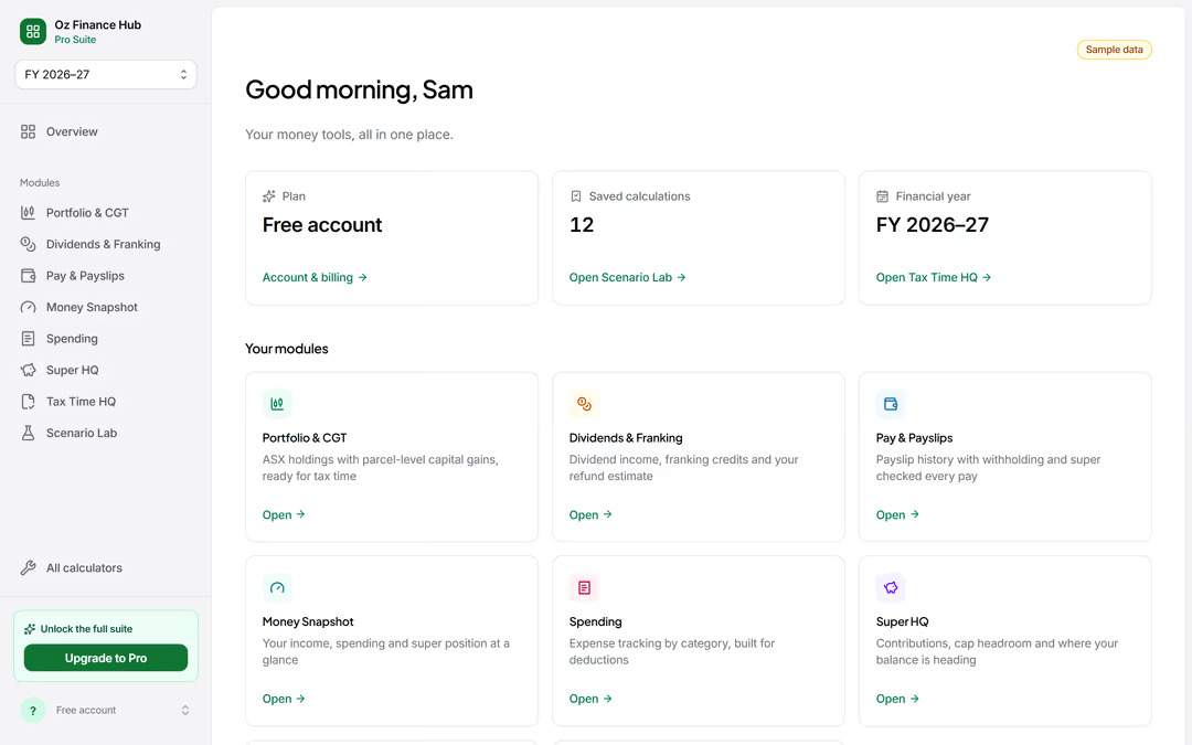 Oz Finance Hub screenshot 1