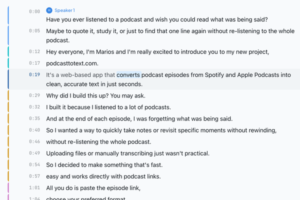 PodcastsToText screenshot 2