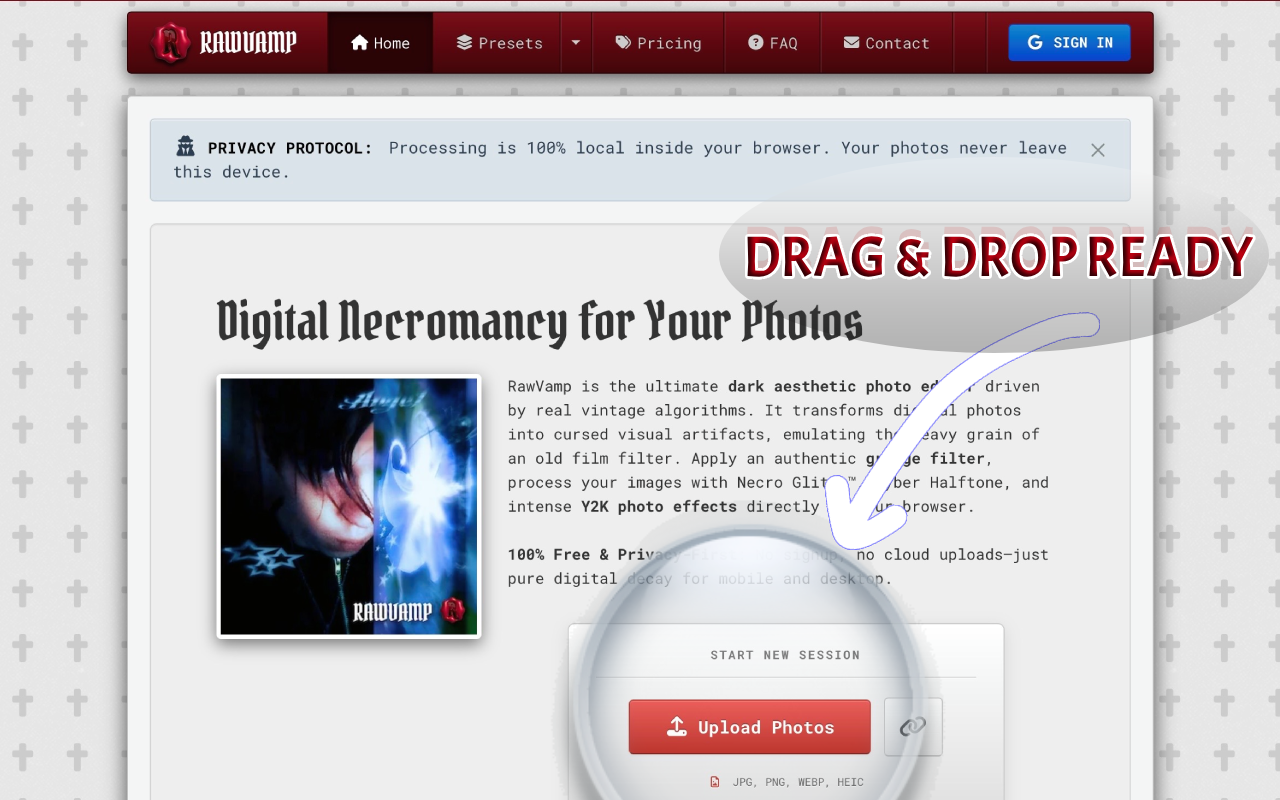 RawVamp: Dark Aesthetic Photo Editor & Y2K Grunge Filter screenshot 5