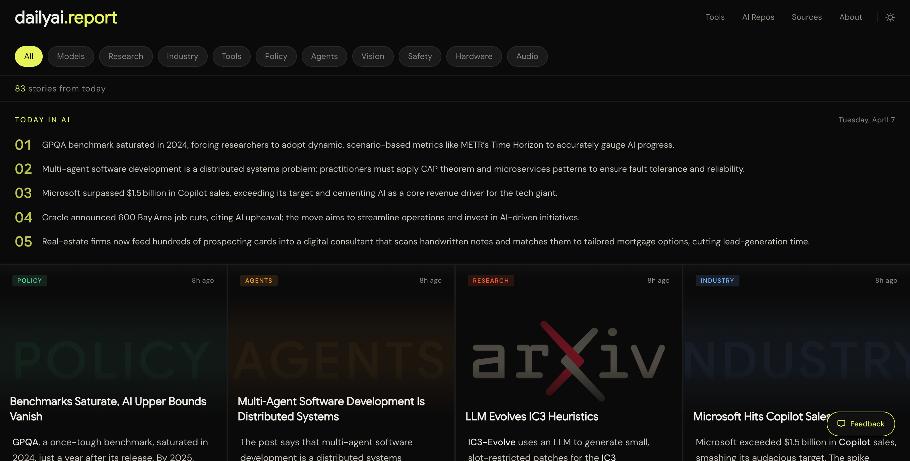 DailyAI Report - Your Daily AI Brief screenshot 1