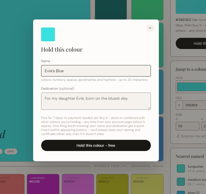 Swatchname screenshot 1