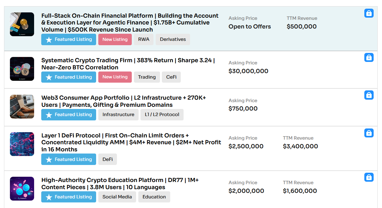 Acquire.Fi screenshot 1