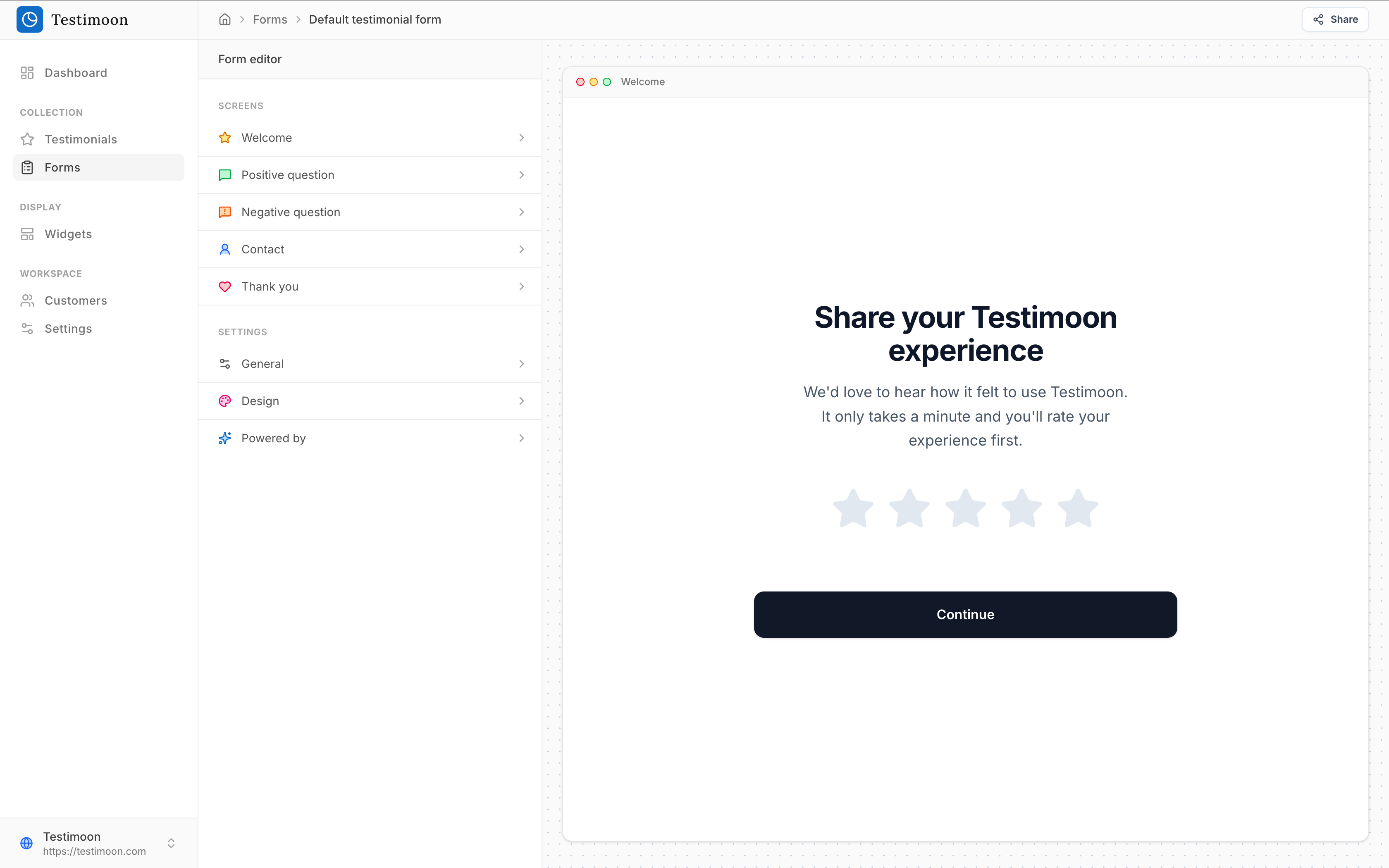 Testimoon screenshot 2