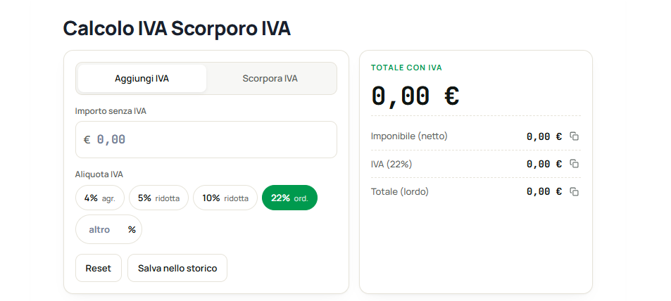 the calcolo iva screenshot 1