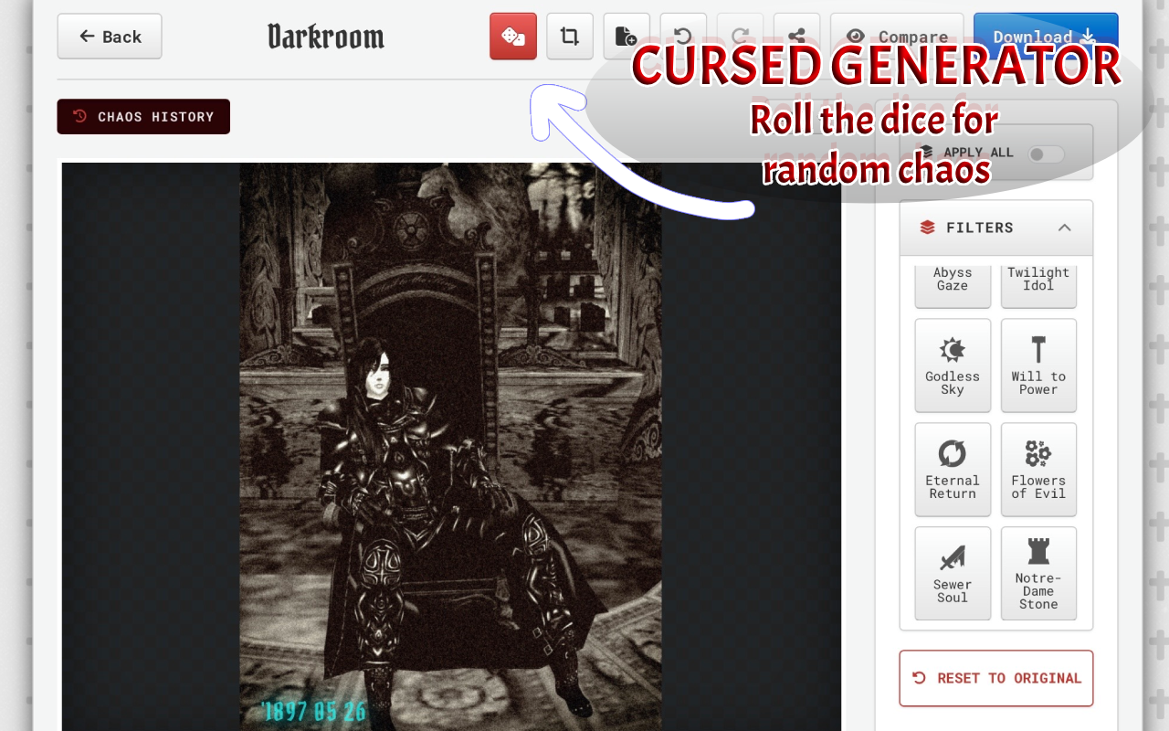 RawVamp: Dark Aesthetic Photo Editor & Y2K Grunge Filter screenshot 2