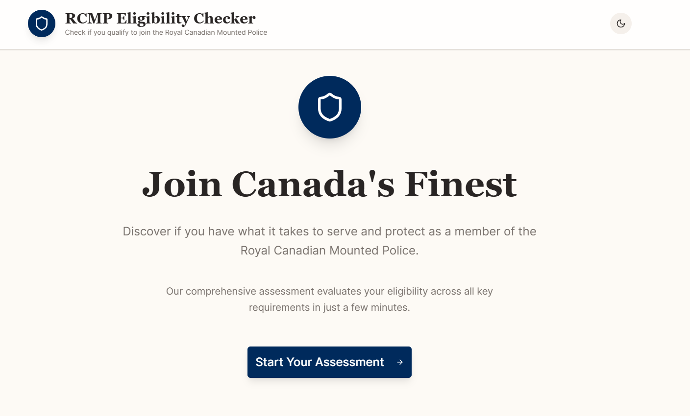 RCMP Eligibility Checker screenshot 1