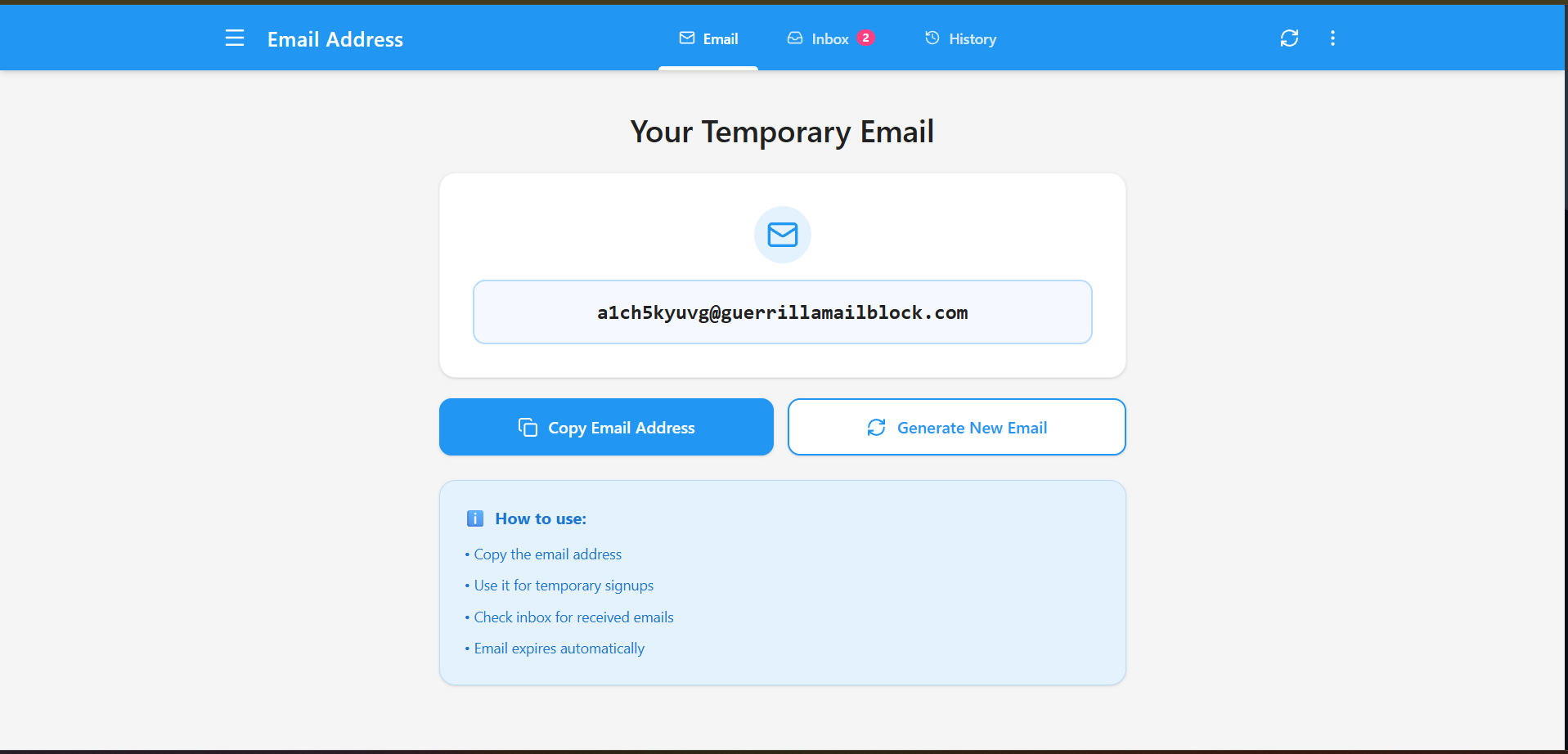 TempEmailfree screenshot 1