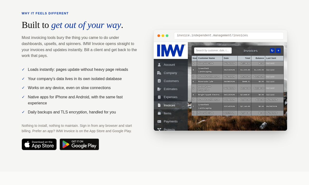 IMW Invoice screenshot 4