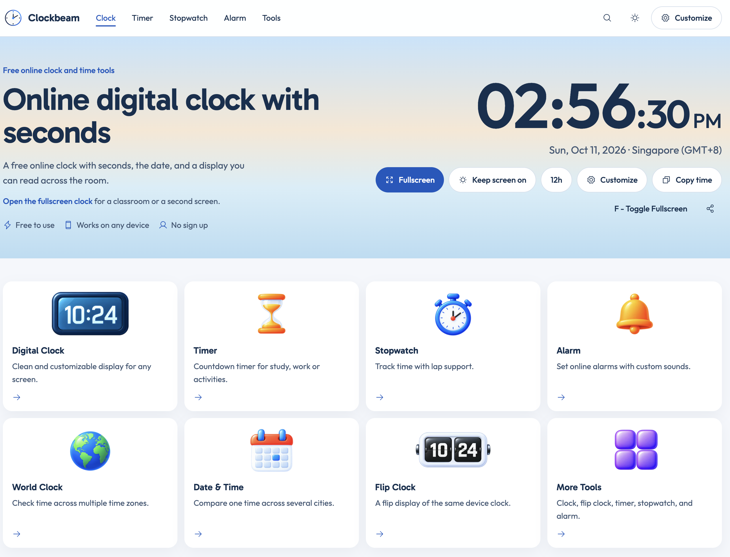 ClockBeam screenshot 1