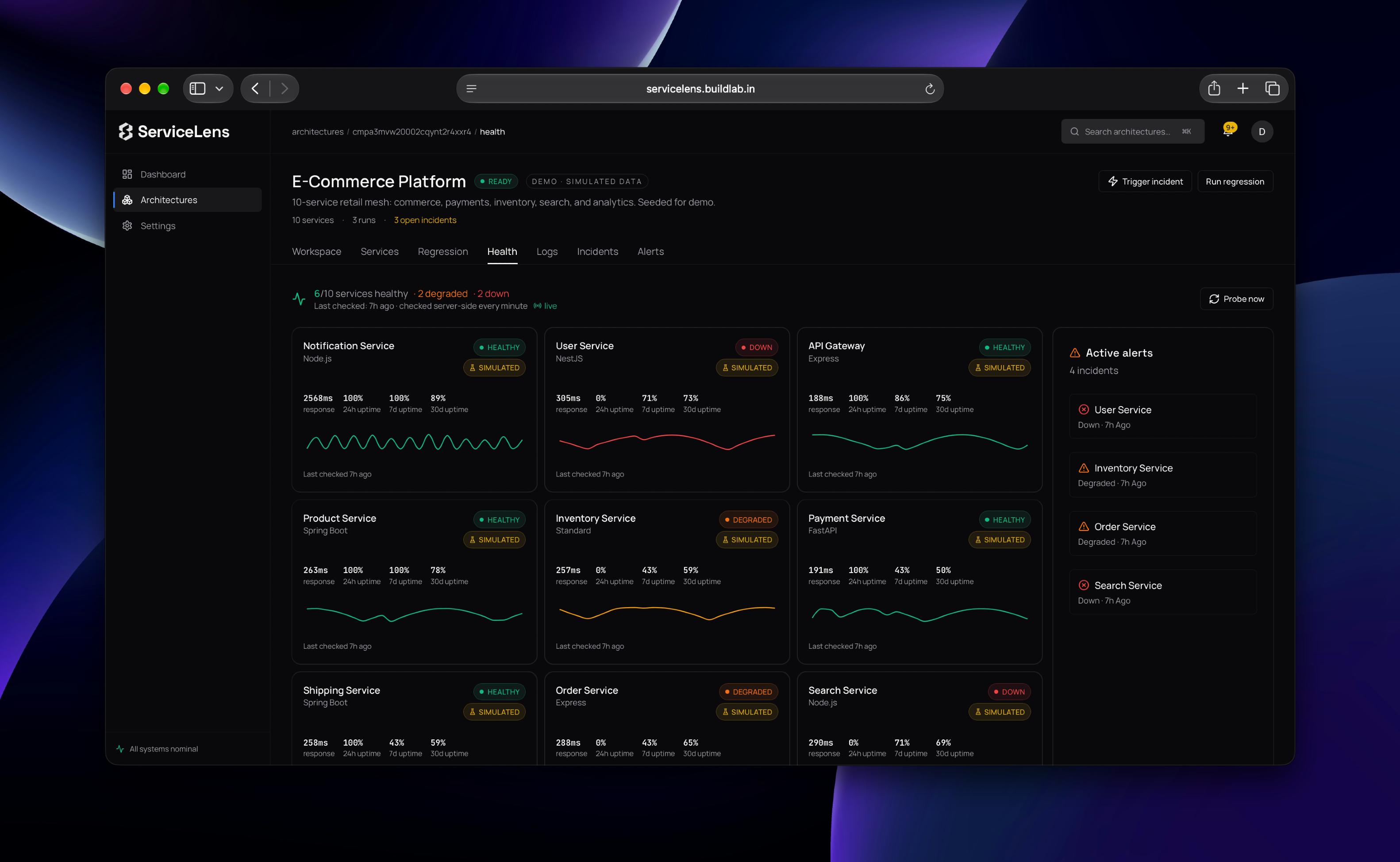 ServiceLens screenshot 2