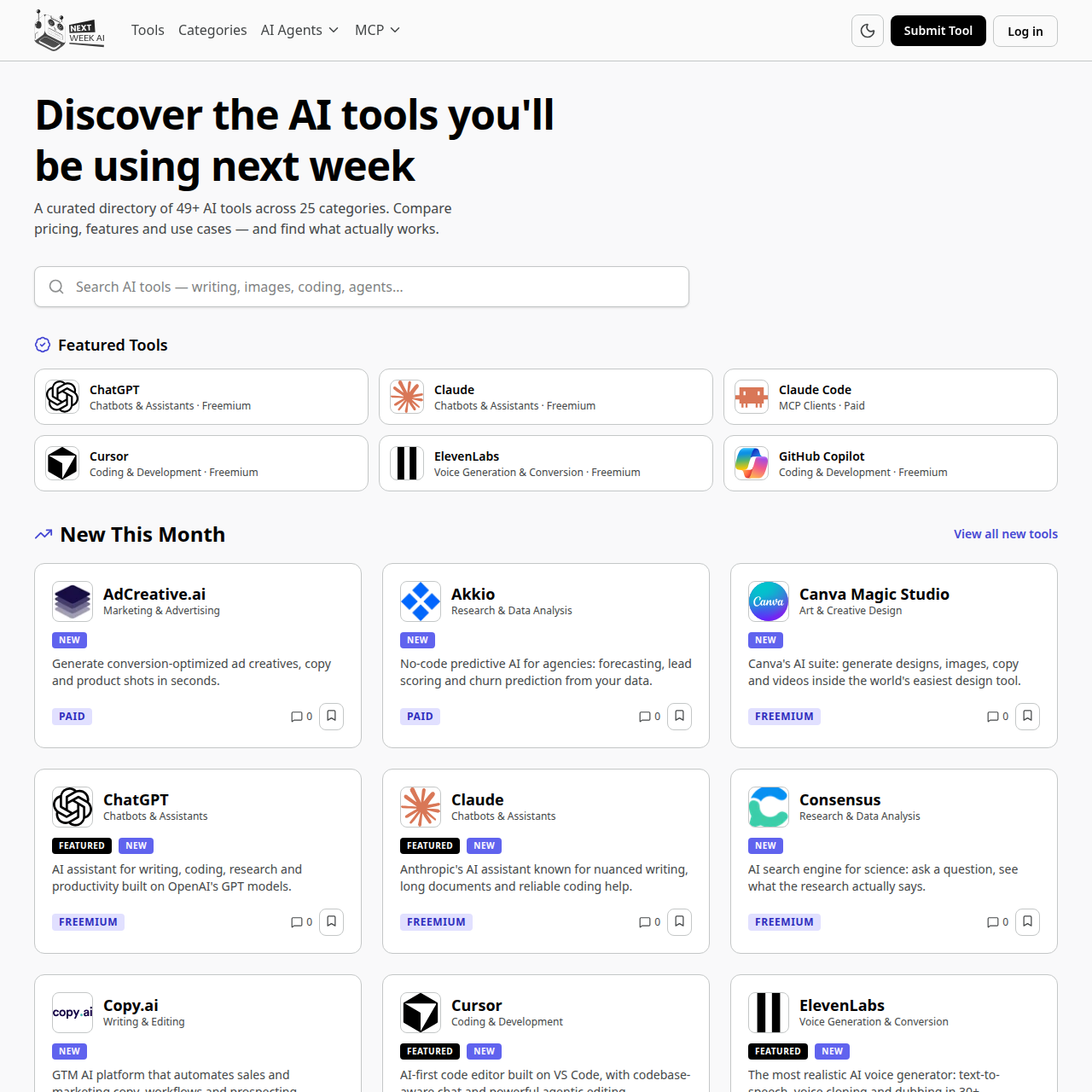 NextWeekAI - Discover the Best AI Tools Before Everyone Else screenshot 1