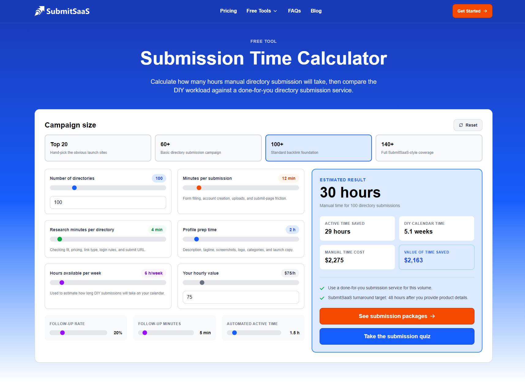 Submission Time Calculator screenshot 1