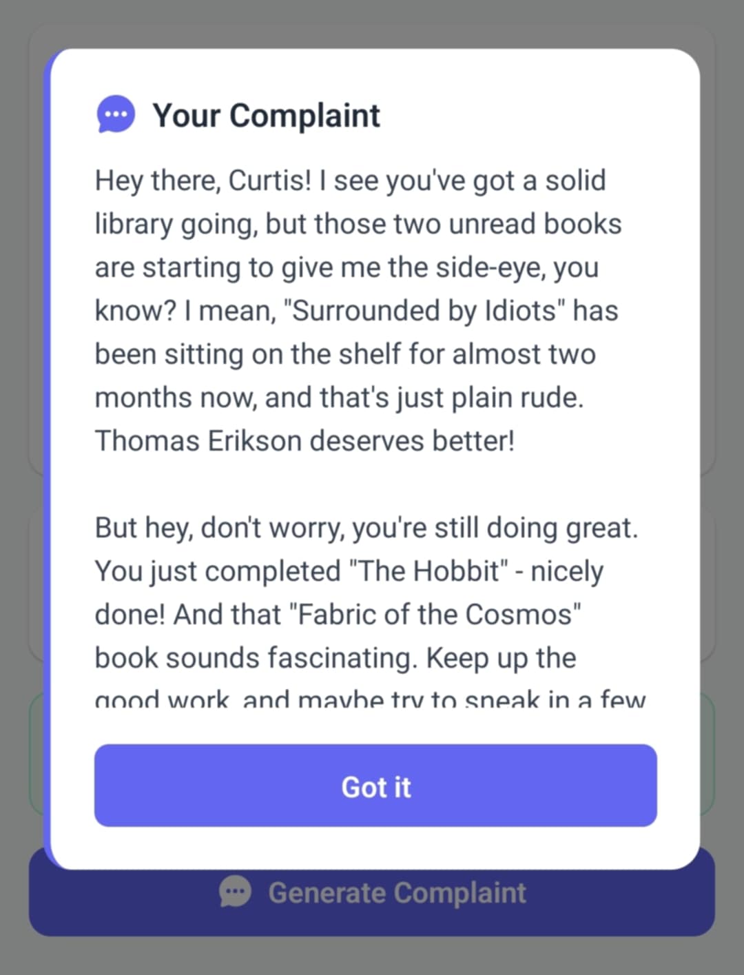 Book Complainer screenshot 3