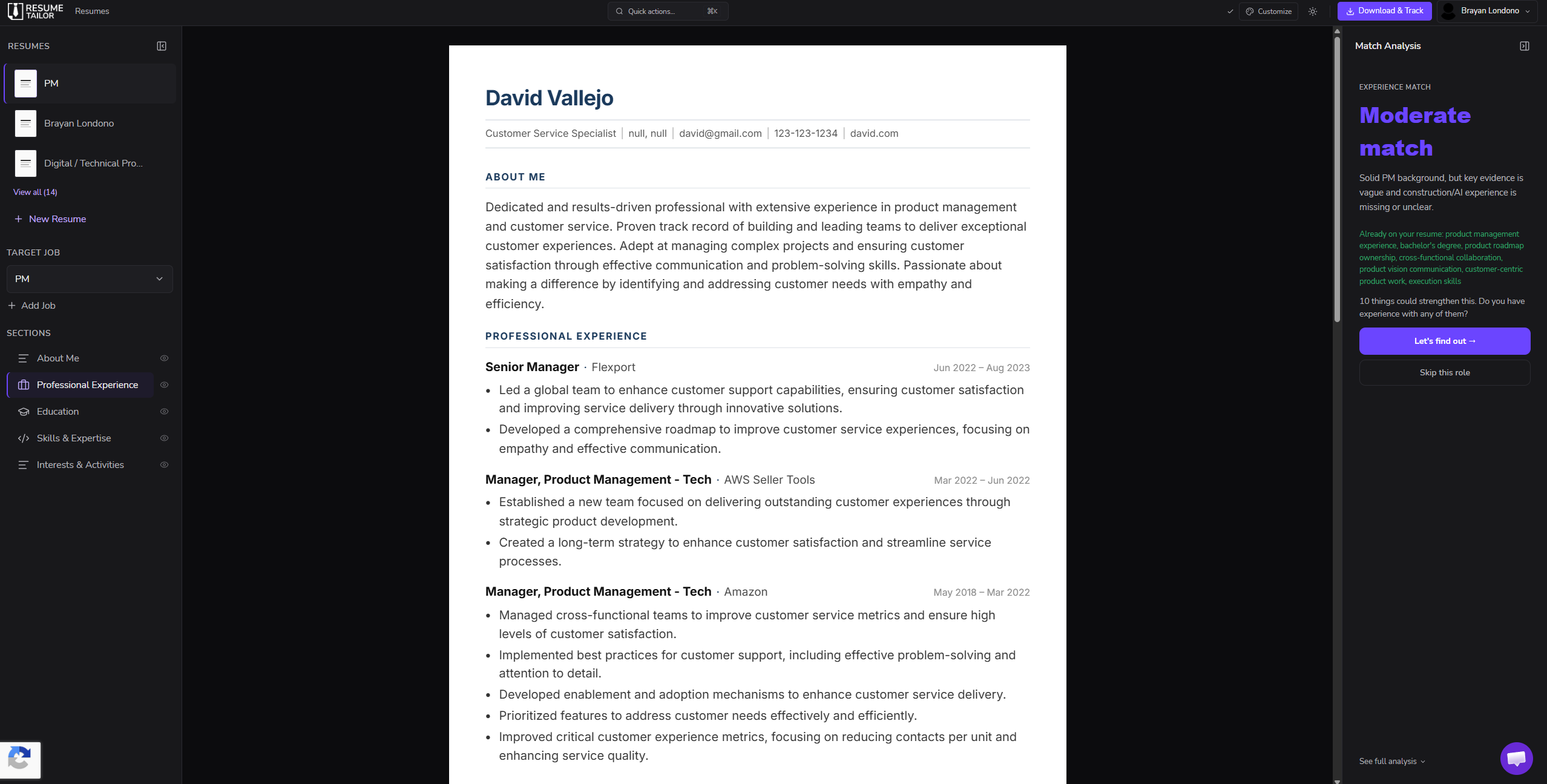 Resume Tailor screenshot 2