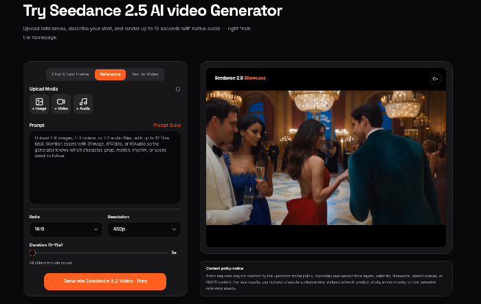 Seedance 2.5 Online  screenshot 1