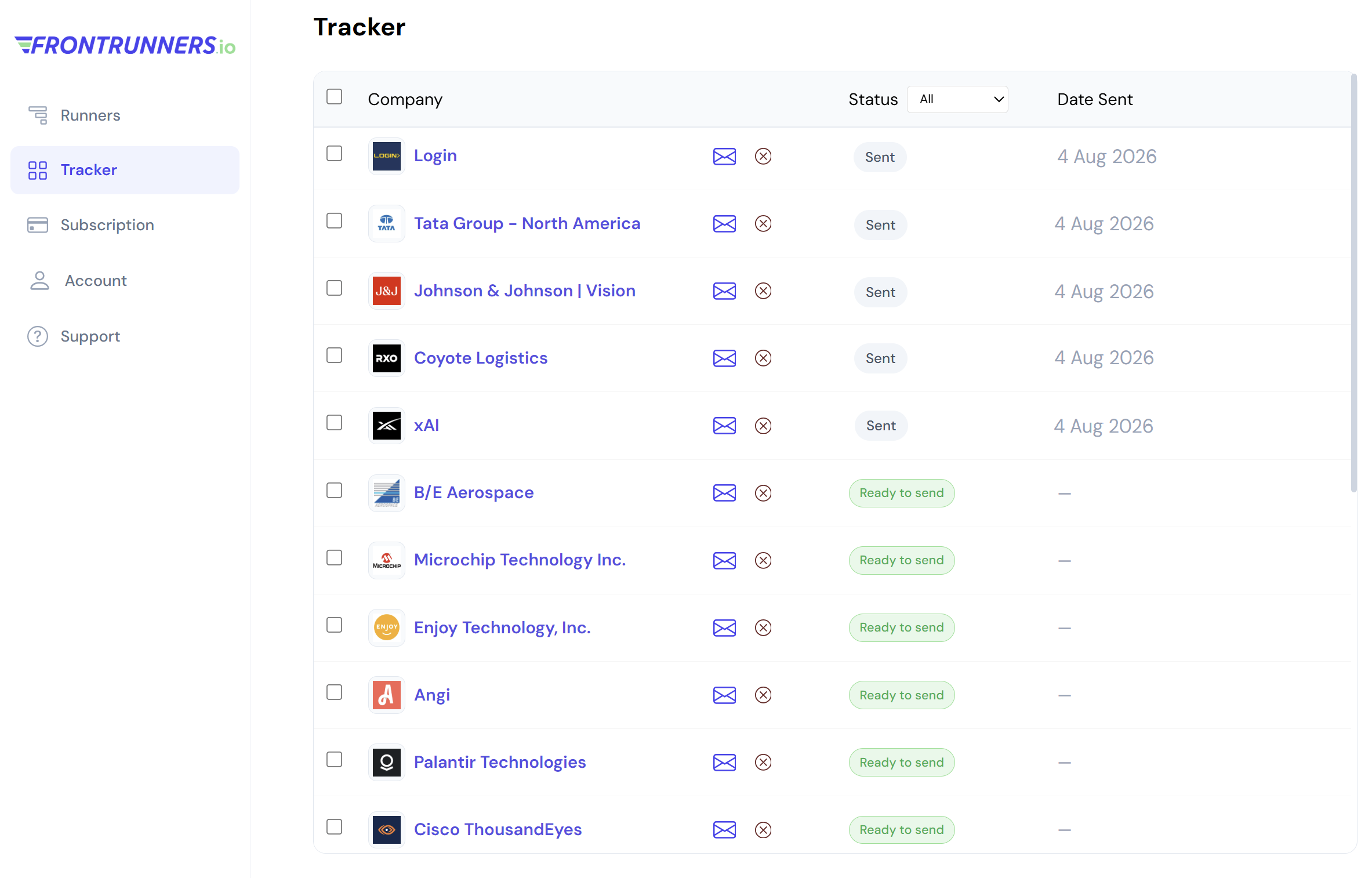 Frontrunners.io screenshot 1