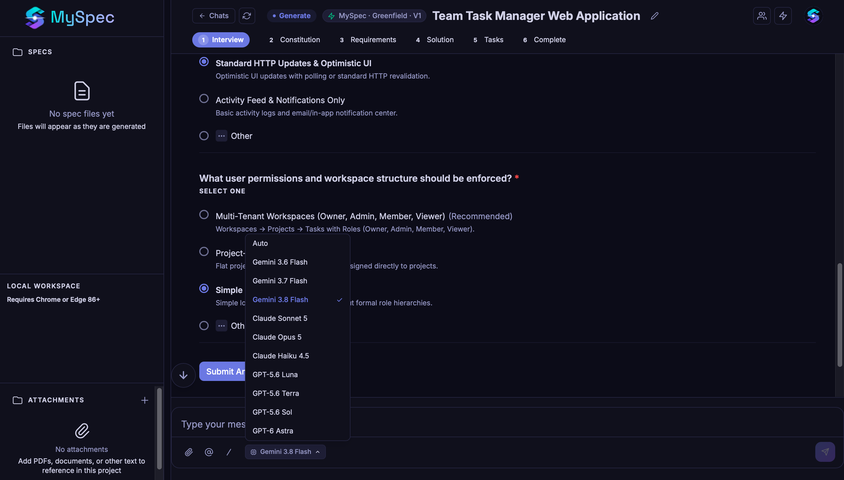 Myspec screenshot 1