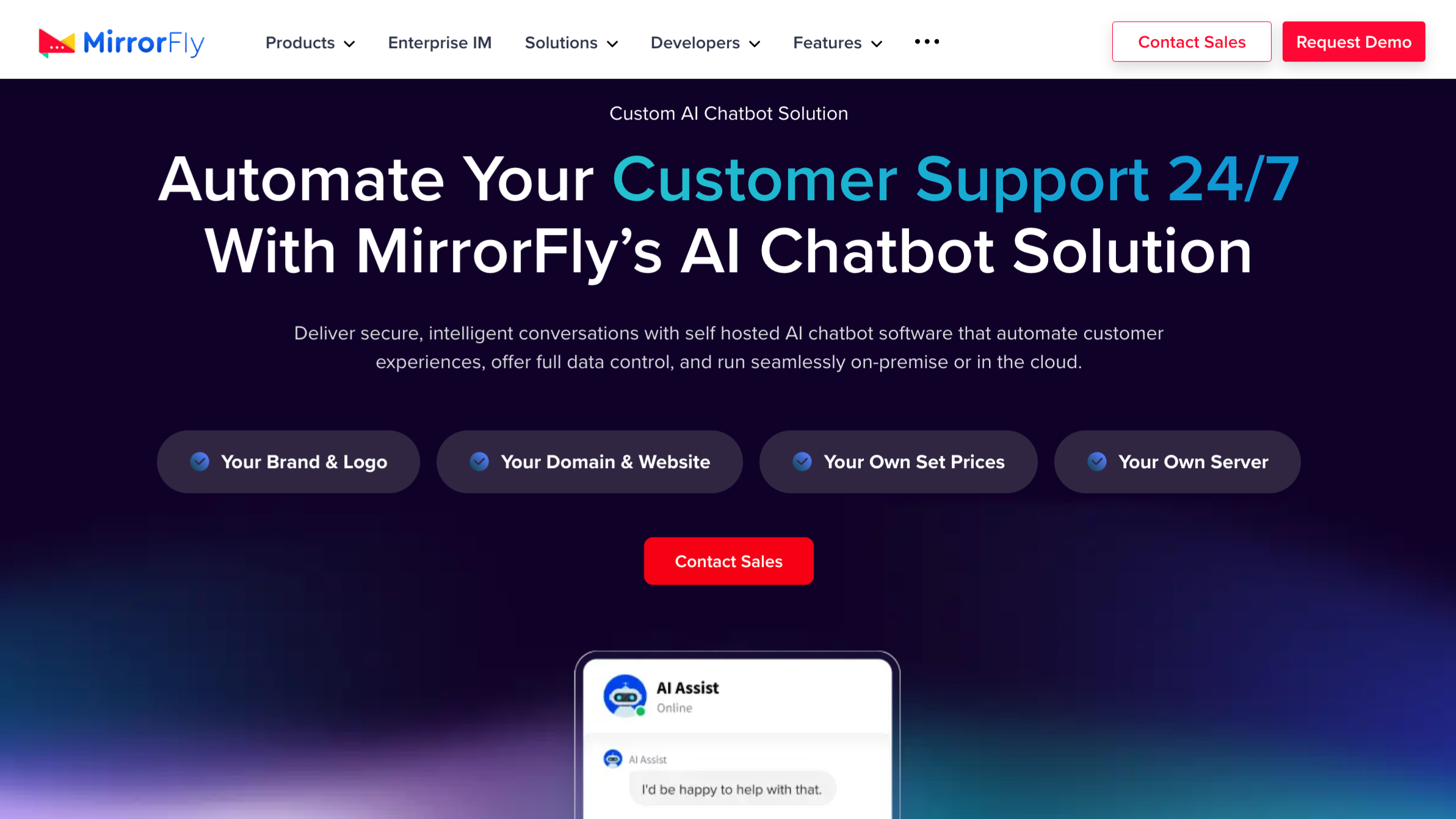 MirrorFly AI Chatbot Solution screenshot 1