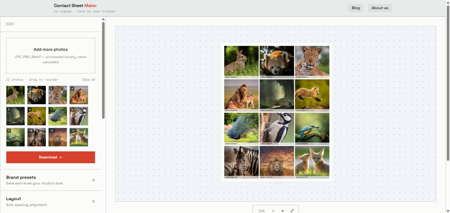 Contact Sheets Maker screenshot 1