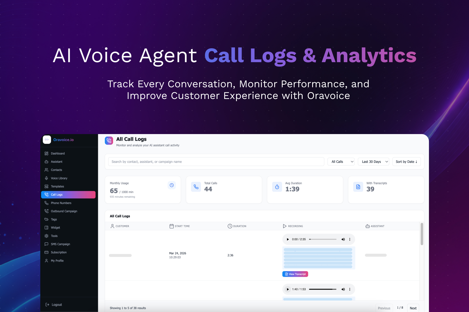 Oravoice screenshot 2