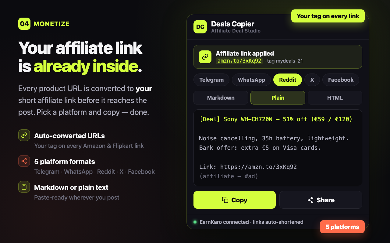 Deals Copier - AI Affiliate Post Maker screenshot 4