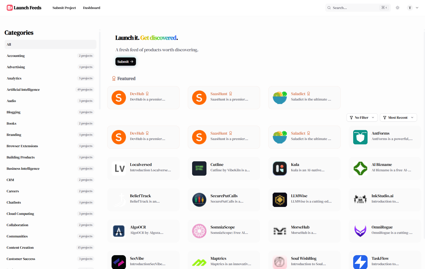 Launch Feeds screenshot 1