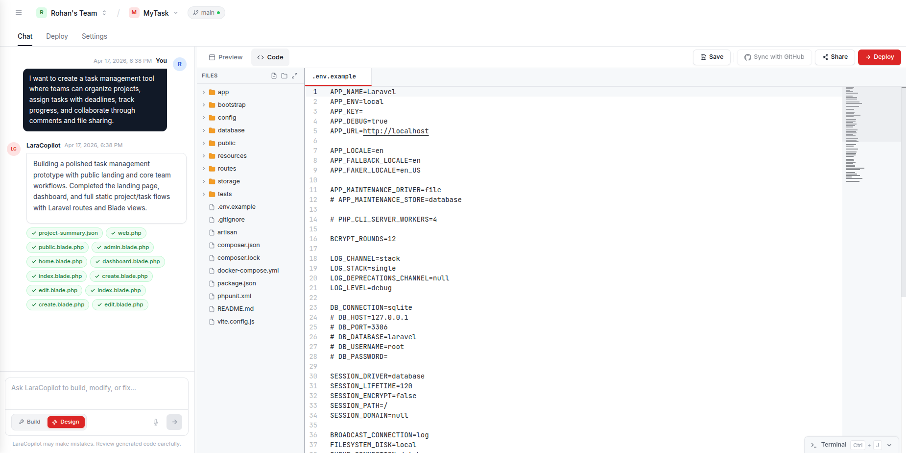 LaraCopilot screenshot 2