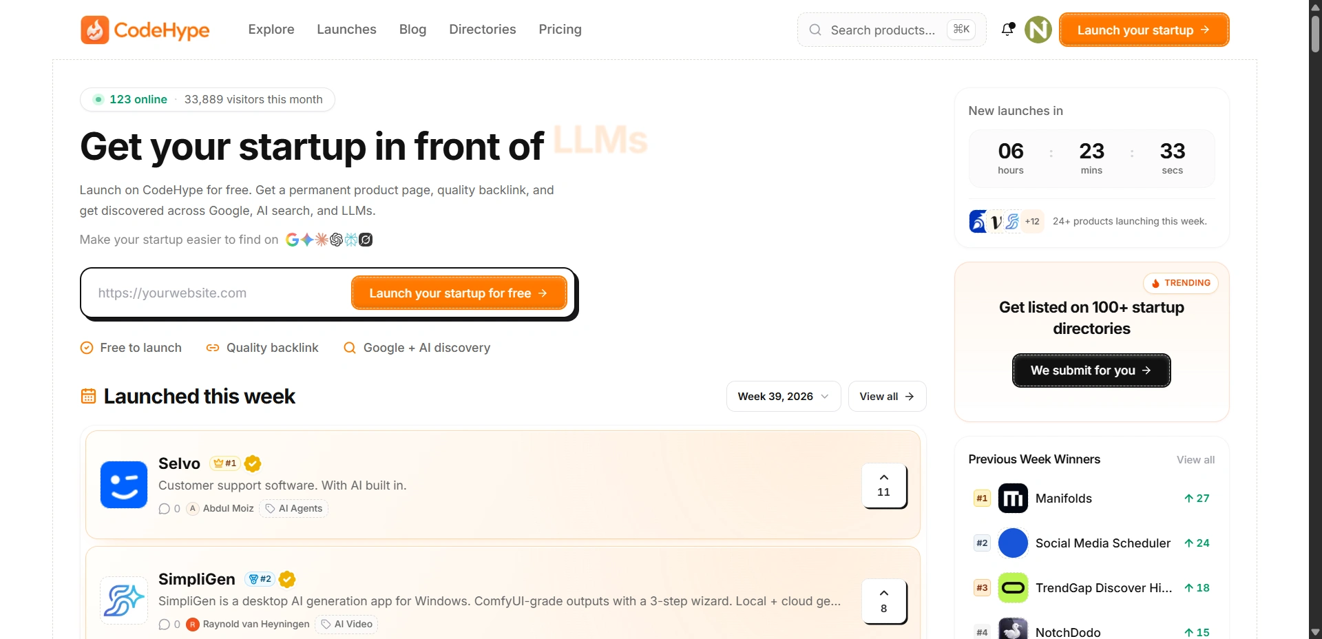 codehype homepage